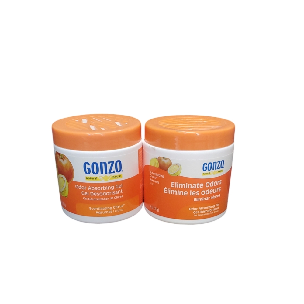 Lot of 2 Gonzo Odor Absorbing Gel Odor Eliminator Car RV Closet Bathroom Pet New